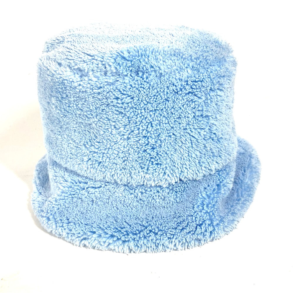 PRADA 1HC137 ファー ロゴ バケットハット 帽子 パイル ハット ポリエステル レディース ブルー - brandshop-reference