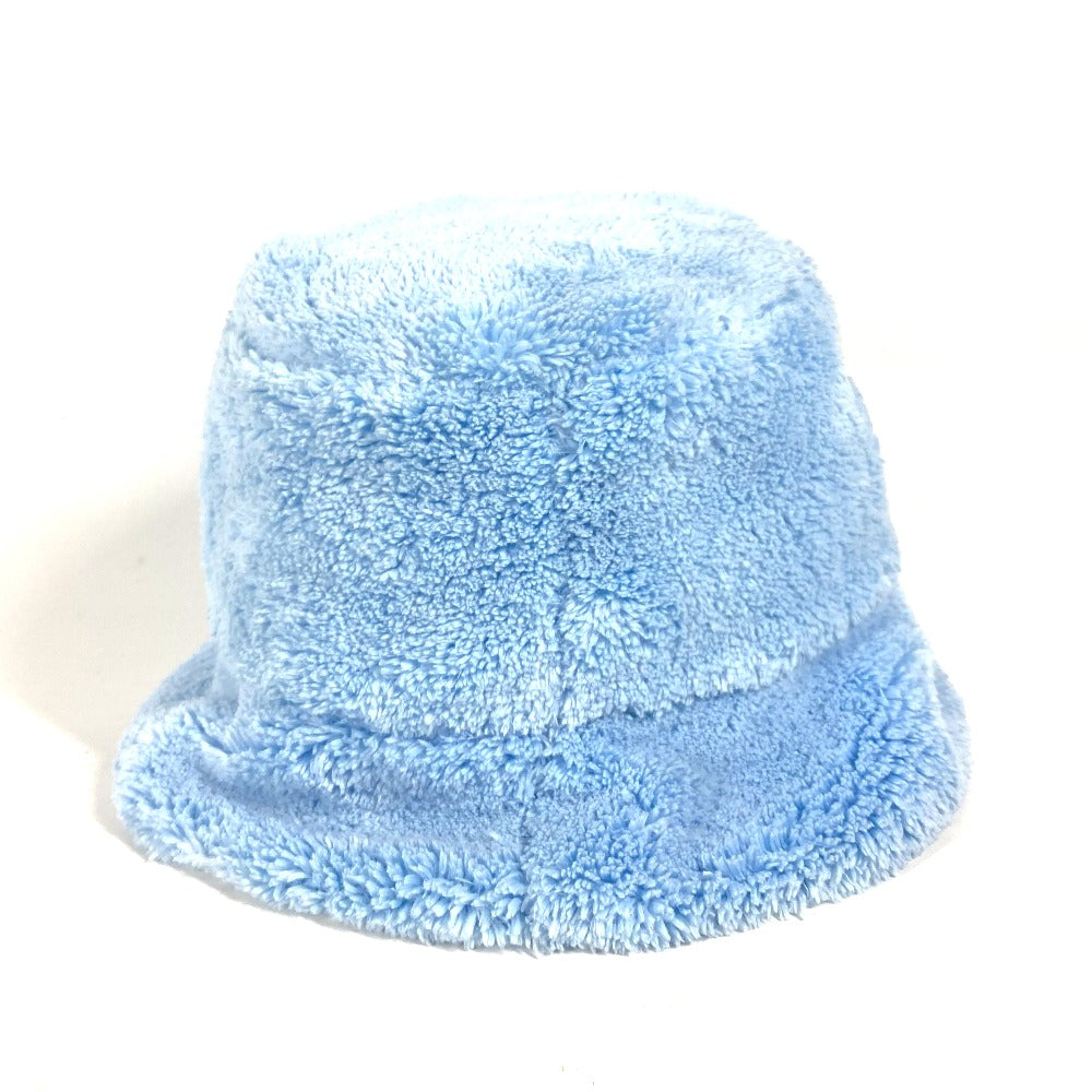 PRADA 1HC137 ファー ロゴ バケットハット 帽子 パイル ハット ポリエステル レディース ブルー - brandshop-reference