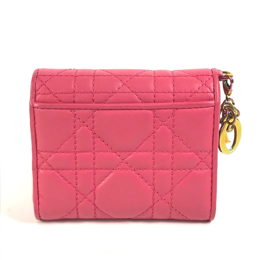 Dior レディディオール LADY DIOR カナージュ コンパクトウォレット 3つ折り財布 レザー レディース - brandshop-reference