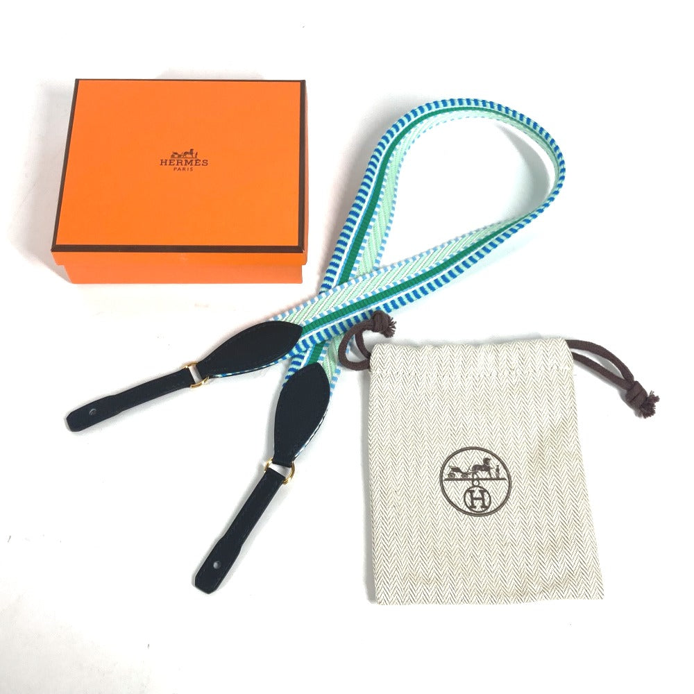 HERMES バンドリエール サングル カヴァル トゥー ゴー (Cavale To Go) ショルダーストラップ レザー/キャンバス レディース グリーン