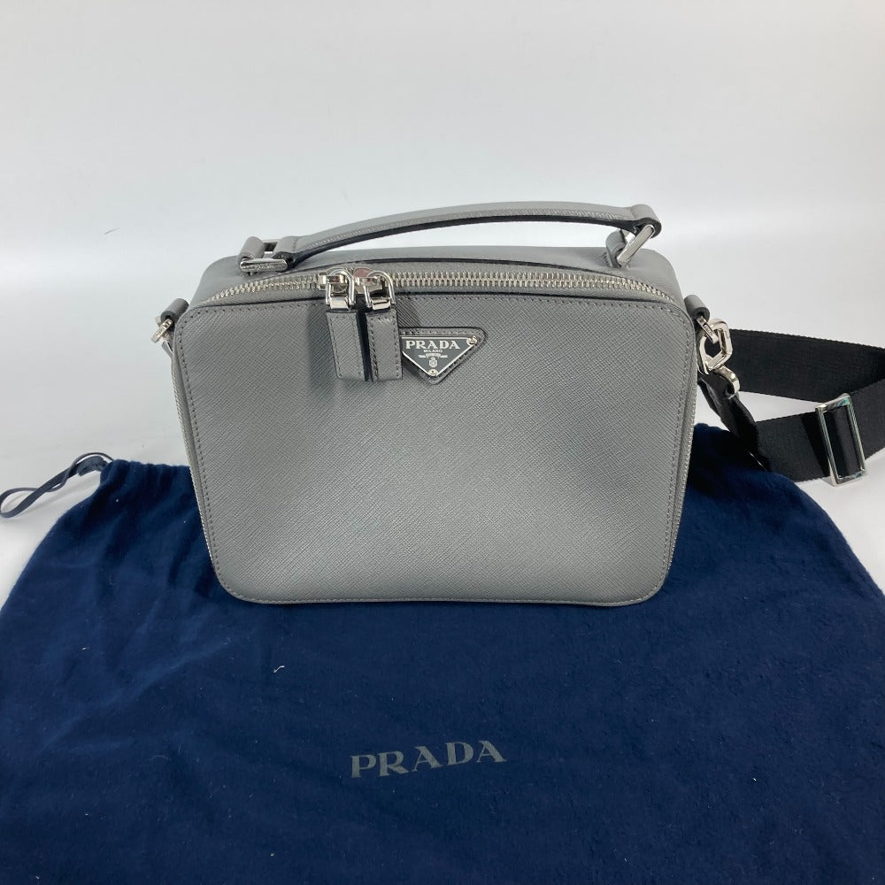 PRADA 2VH069 トライアングルロゴ ブリック 2WAY ハンドバッグ クラッチバッグ ショルダーバッグ サフィアーノレザ－ メンズ