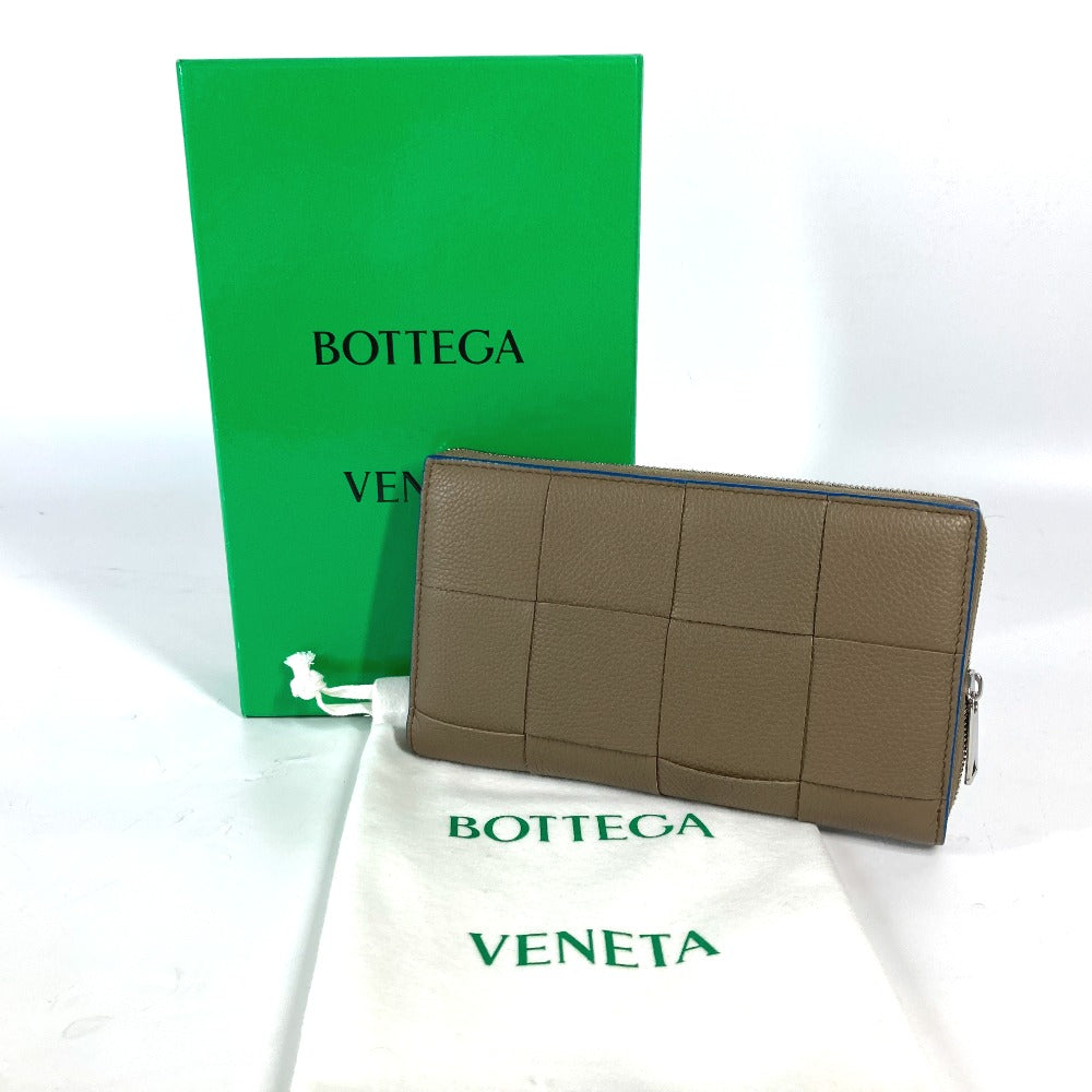 BOTTEGA VENETA 748054VCP142569 マキシイントレチャート パーソナライズ カセット ジップアラウンドウォレット ラウンドファスナー 長財布 レザー メンズ - brandshop-reference