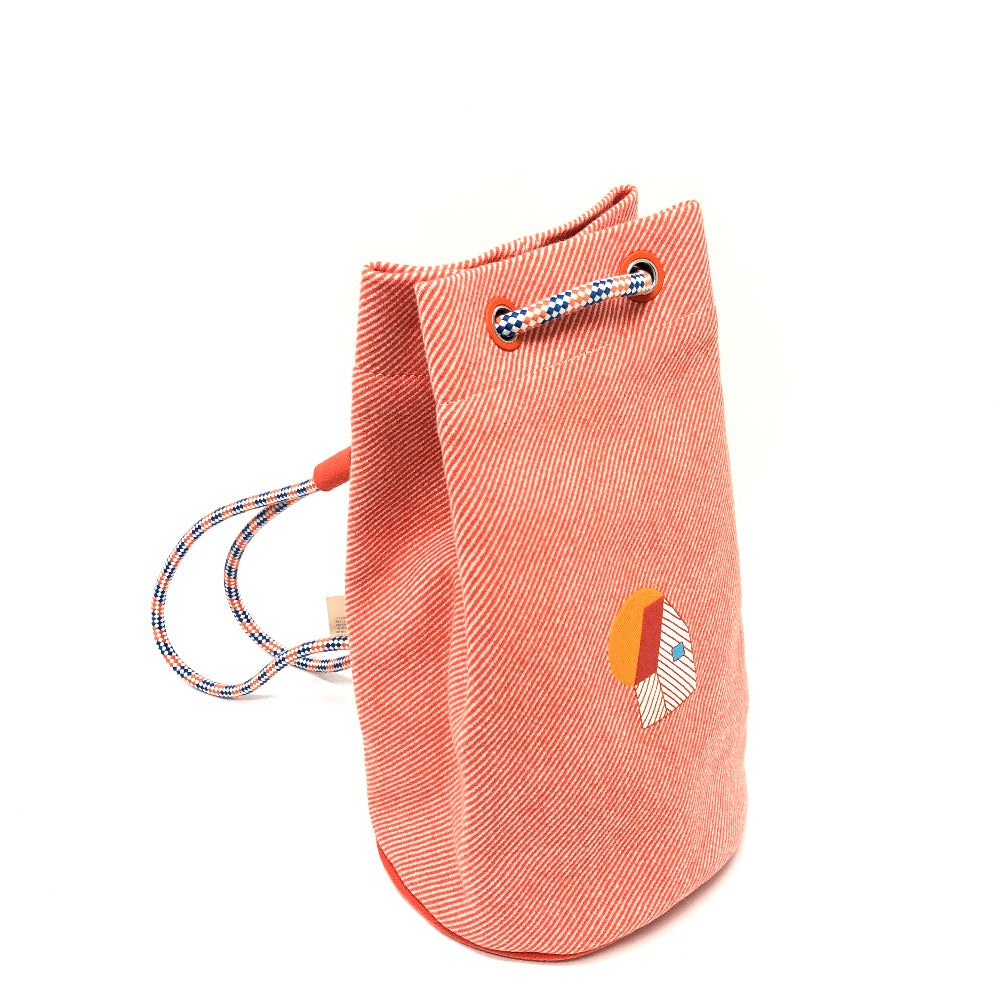 HERMES エポペ　ダッフルバッグ 巾着 バッグ カバン 斜め掛けバック 肩掛けバッグ ショルダーバッグ キャンバス キッズ オレンジ