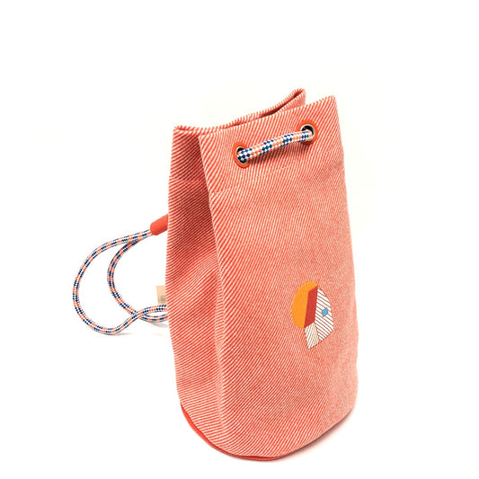 HERMES エポペ　ダッフルバッグ 巾着 バッグ カバン 斜め掛けバック 肩掛けバッグ ショルダーバッグ キャンバス キッズ オレンジ
