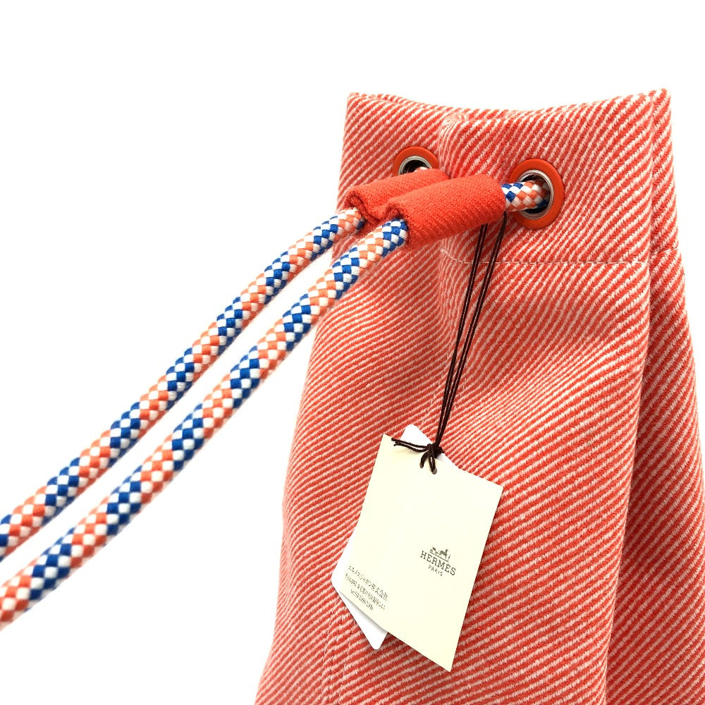 HERMES エポペ　ダッフルバッグ 巾着 バッグ カバン 斜め掛けバック 肩掛けバッグ ショルダーバッグ キャンバス キッズ オレンジ