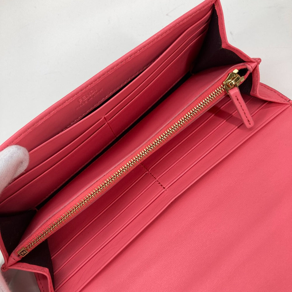 FENDI 8M0251 ズッカ バゲット コンチネンタル フラップ 二つ折り ロングウォレット 長財布 レザー レディース ピンク - brandshop-reference