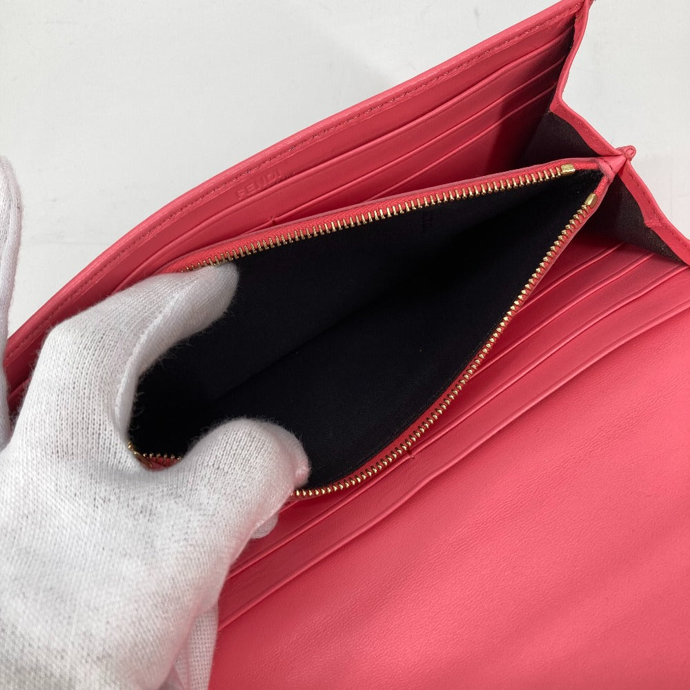 FENDI 8M0251 ズッカ バゲット コンチネンタル フラップ 二つ折り ロングウォレット 長財布 レザー レディース ピンク - brandshop-reference