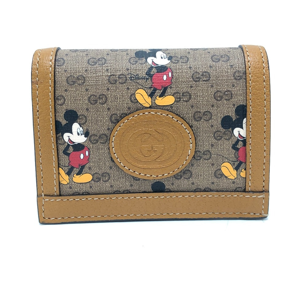 GUCCI 602534 DISNEY ディズニー コラボ ミッキーマウス コンパクトウォレット 財布 2つ折り財布 GGスプリームキャンバス レディース