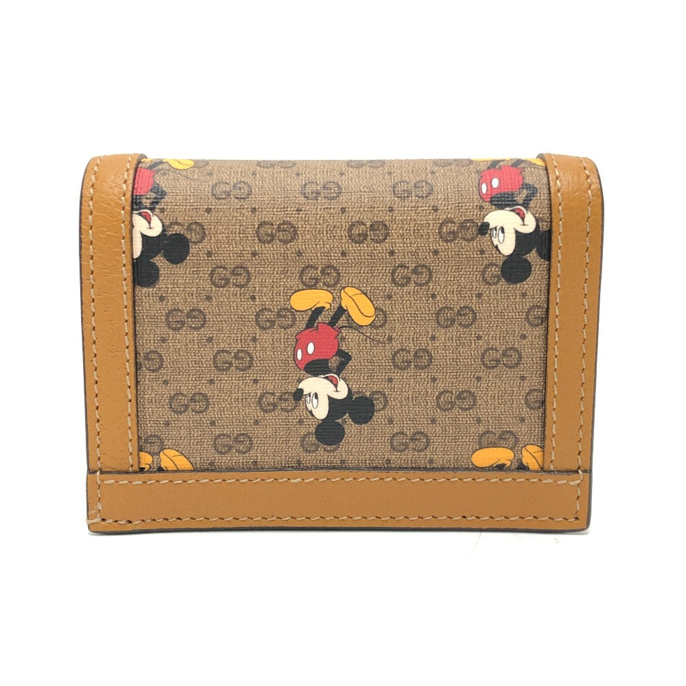 GUCCI 602534 DISNEY ディズニー コラボ ミッキーマウス コンパクトウォレット 財布 2つ折り財布 GGスプリームキャンバス レディース