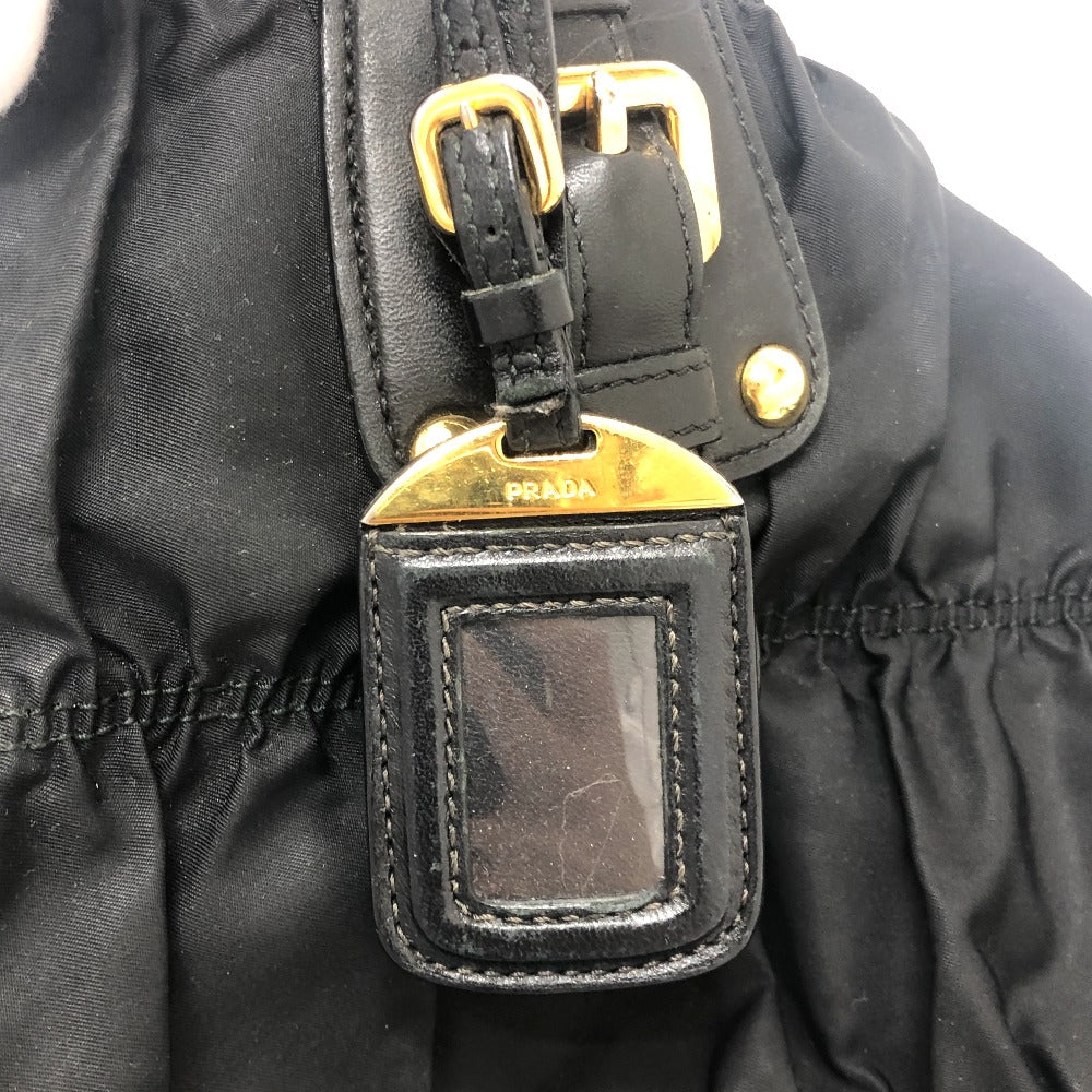 PRADA BN1792 肩掛け 斜め掛け ギャザー 2WAYバック ハンドバッグ トートバッグ ショルダーバッグ ナイロン レディース