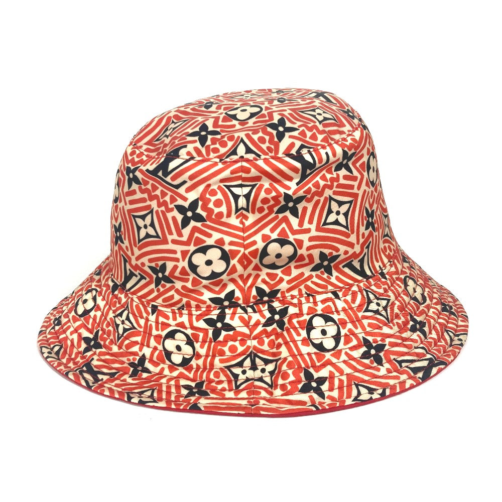 LOUIS VUITTON M76536 ハット帽 クレーム ルージュ モノグラム 帽子 バケットハット ボブハット ハット ナイロン レディース レッド