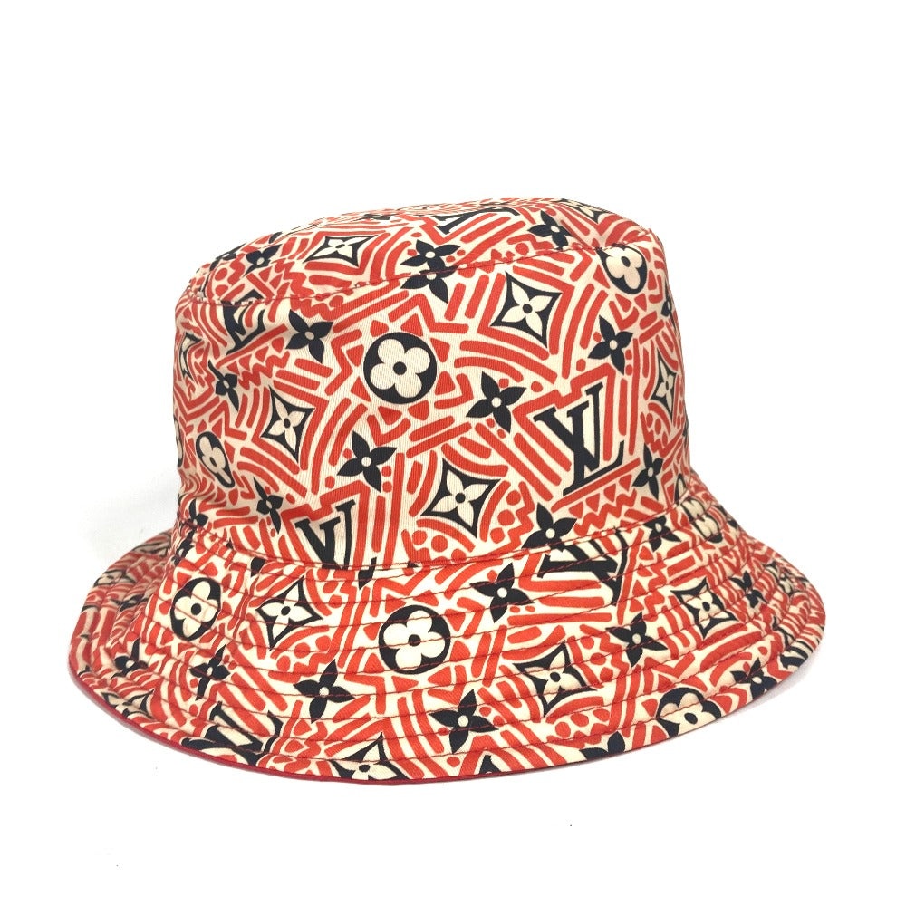 LOUIS VUITTON M76536 ハット帽 クレーム ルージュ モノグラム 帽子 バケットハット ボブハット ハット ナイロン レディース レッド