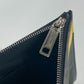 FENDI 7N0110 フラット スリム ダイアゴナル ズッカ セカンドバッグ カバン ポーチ クラッチバッグ レザー ユニセックス ブラック×イエロー×グレー