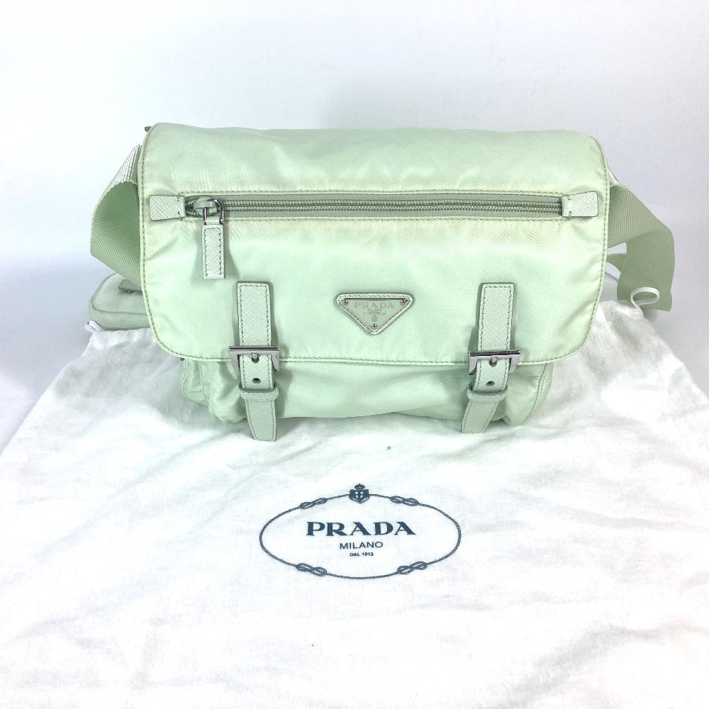 PRADA 1BD953 トライアングルロゴ 三角ロゴ プレート Re-Nylon 斜め掛け 肩掛け カバン ポーチ付き ショルダーバッグ ナイロン レディース