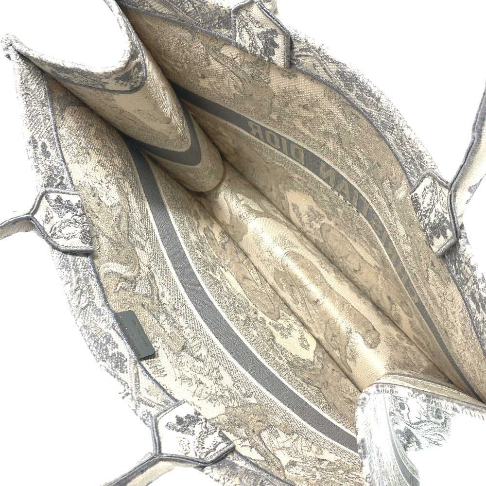 Dior M1286ZTDT_M20I トワルドゥジュイ エンブロイダリー ブックトート ラージ ハンドバッグ トートバッグ キャンバス レディース グレー×オフホワイト - brandshop-reference