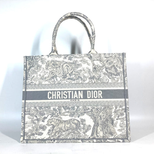 Dior M1286ZTDT_M20I トワルドゥジュイ エンブロイダリー ブックトート ラージ ハンドバッグ トートバッグ キャンバス レディース グレー×オフホワイト - brandshop-reference