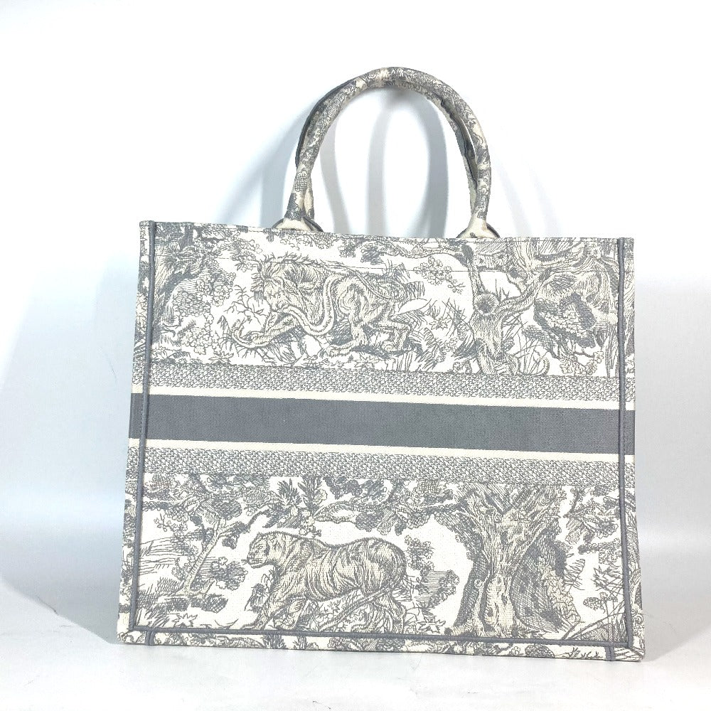 Dior M1286ZTDT_M20I トワルドゥジュイ エンブロイダリー ブックトート ラージ ハンドバッグ トートバッグ キャンバス レディース グレー×オフホワイト - brandshop-reference