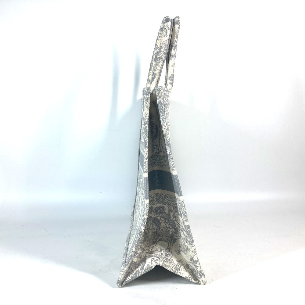 Dior M1286ZTDT_M20I トワルドゥジュイ エンブロイダリー ブックトート ラージ ハンドバッグ トートバッグ キャンバス レディース グレー×オフホワイト - brandshop-reference