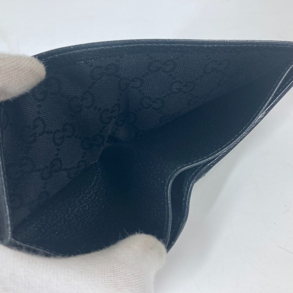 GUCCI 700464 ミニウォレット ホースビット コンパクトウォレット 2つ折り財布 レザー メンズ ブラック