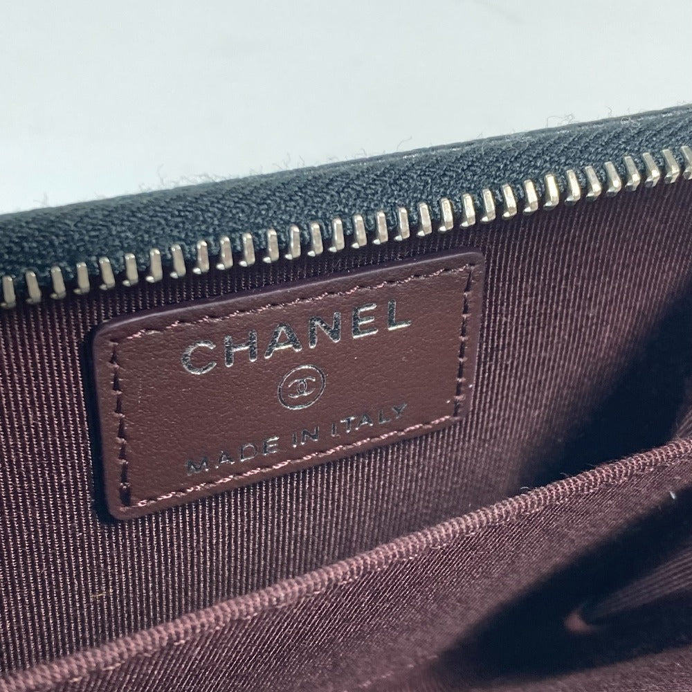 CHANEL AP0216 CC ココマーク 財布 小銭入れ マトラッセ キルティング ジッピー ラウンドファスナー カードケース ウォレット コインケース キャビアスキン レディース