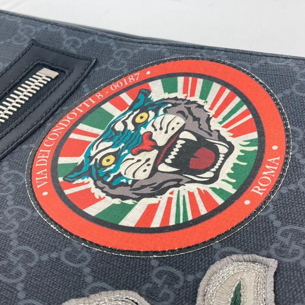 GUCCI 474137 GG タイガー ワッペン クーリエ 斜め掛け カバン メッセンジャーバッグ ショルダーバッグ GGスプリームキャンバス メンズ