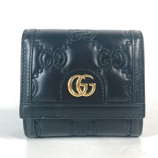 GUCCI 723799 ダブルG グッチシマ GGマトラッセ カードケース ウォレット コンパクトウォレット  2つ折り財布 レザー ユニセックス