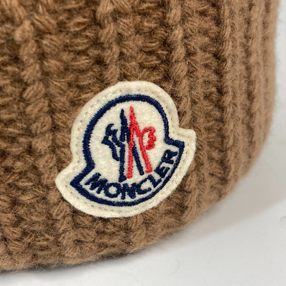 MONCLER ワッペン ロゴ ビーニー 帽子 ニット帽 ニットキャップ ニット帽 ウール ユニセックス