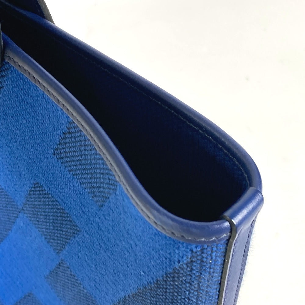 HERMES Hand Bag Ambier GM 40 Bag Shoulder Bag Tote Bag Leather/Canvas blue Used
