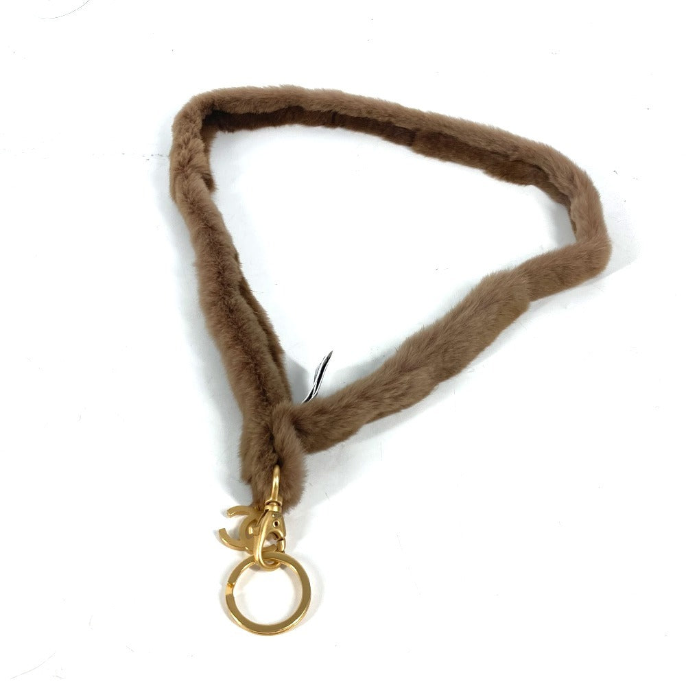 CHANEL ファー CC ココマーク ファー ネックストラップ ストラップ ファー レディース ブラウン - brandshop-reference