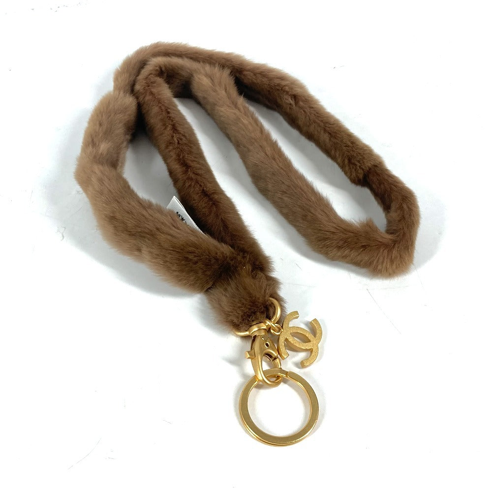 CHANEL ファー CC ココマーク ファー ネックストラップ ストラップ ファー レディース ブラウン - brandshop-reference