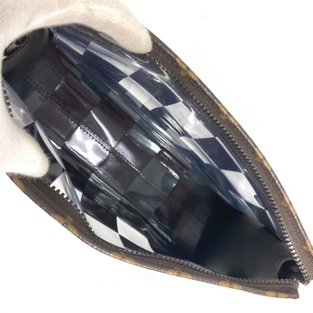 LOUIS VUITTON M81588 モノグラム チェス ダミエ スタンド ポーチ ポーチ カバン ストラップ付 クラッチバッグ ビニール ユニセックス ブラウン - brandshop-reference