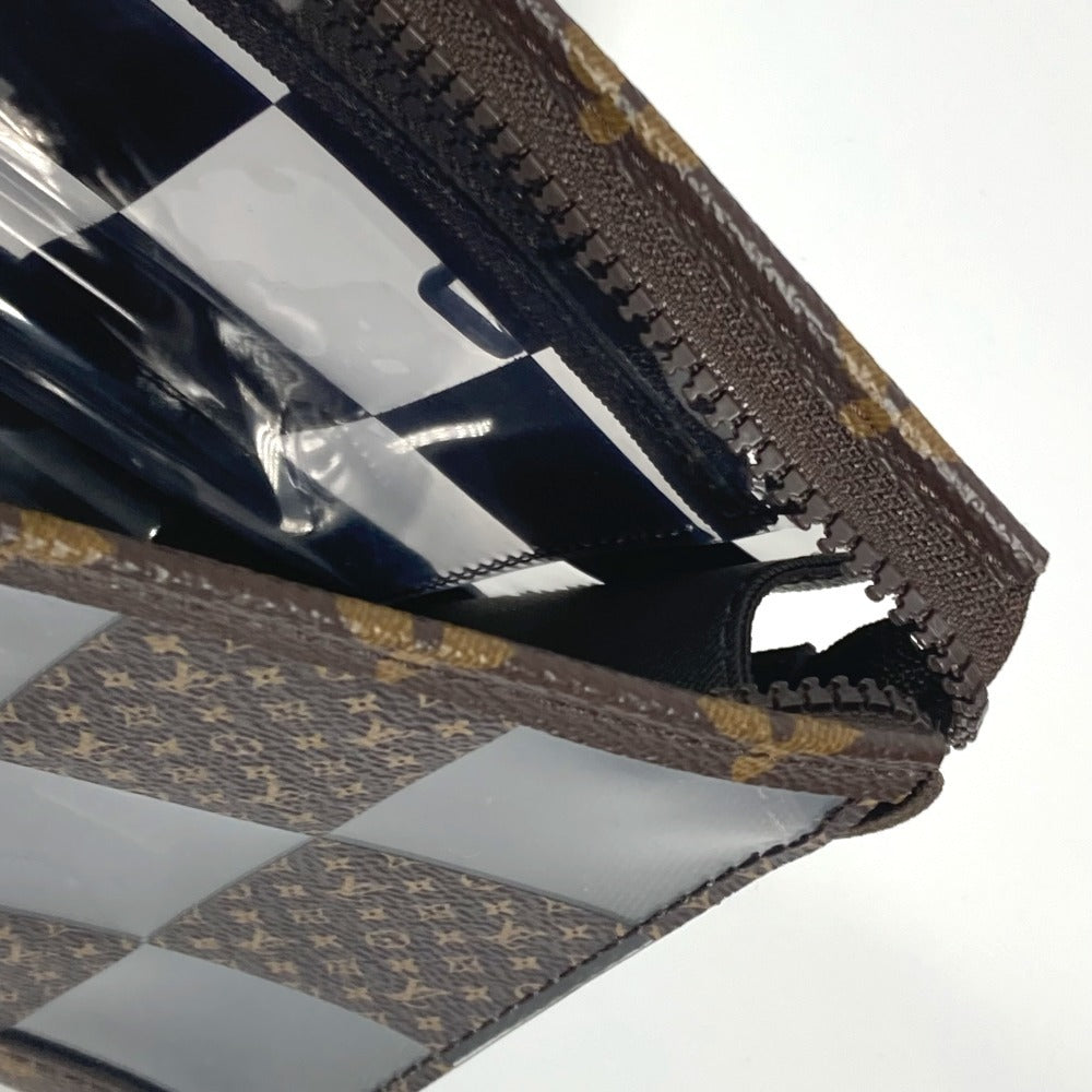 LOUIS VUITTON M81588 モノグラム チェス ダミエ スタンド ポーチ ポーチ カバン ストラップ付 クラッチバッグ ビニール ユニセックス ブラウン - brandshop-reference