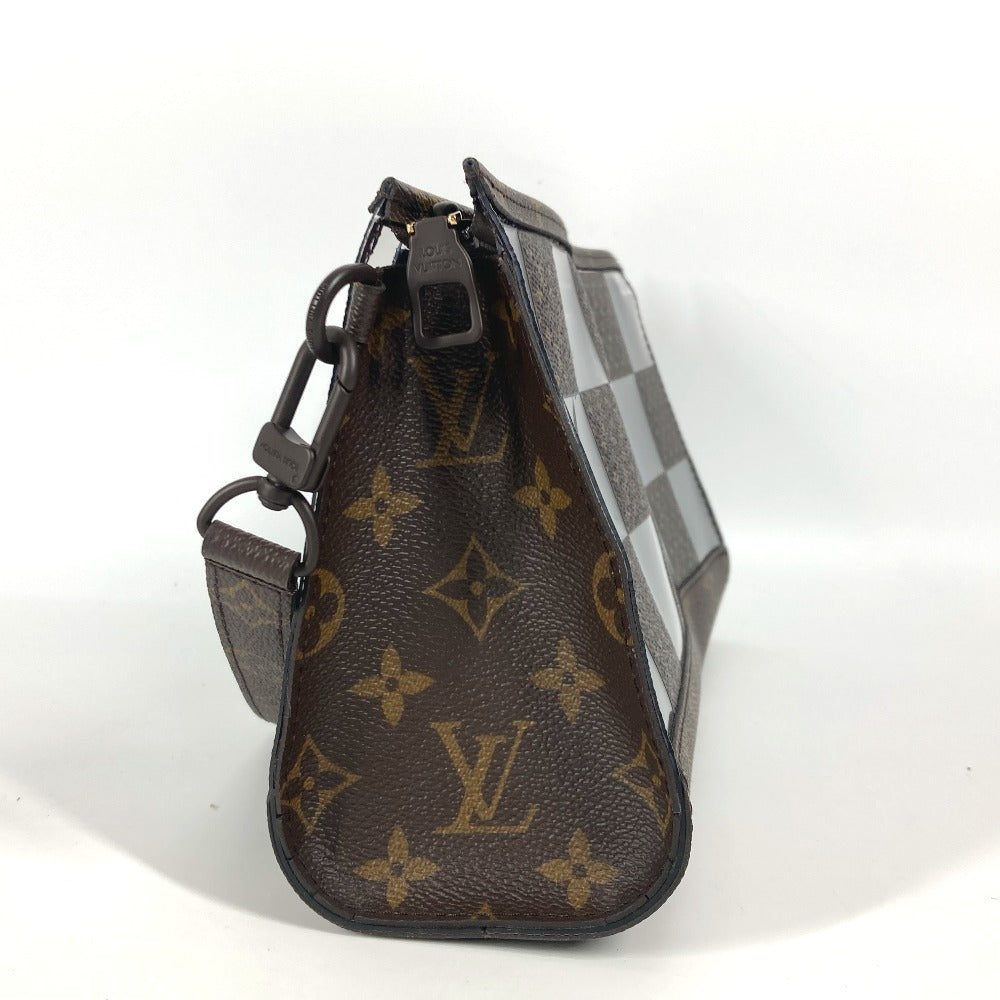 LOUIS VUITTON M81588 モノグラム チェス ダミエ スタンド ポーチ ポーチ カバン ストラップ付 クラッチバッグ ビニール ユニセックス ブラウン - brandshop-reference