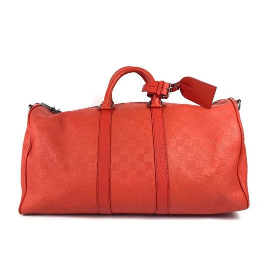 LOUIS VUITTON N41142 ダミエアンフィニ キーポル バンドリエール45 カバン 旅行バッグ トラベルバッグ ボストンバッグ ダミエアンフィニレザー ユニセックス フュージョン レッド系 - brandshop-reference