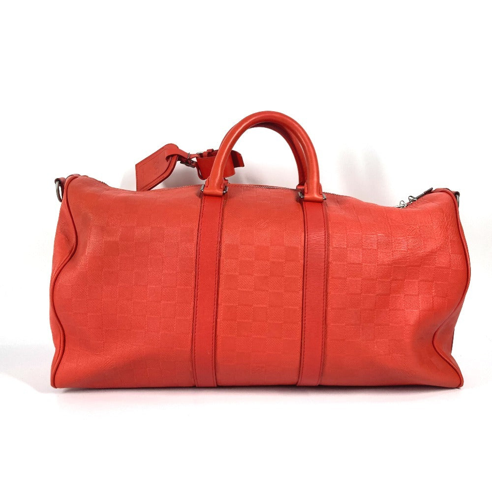 LOUIS VUITTON N41142 ダミエアンフィニ キーポル バンドリエール45 カバン 旅行バッグ トラベルバッグ ボストンバッグ ダミエアンフィニレザー ユニセックス フュージョン レッド系 - brandshop-reference