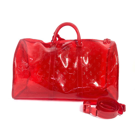 LOUIS VUITTON M53274 Monogram Prism Clear Keepall Bandouliere 50 Bags Travel Bags Shoulder Bags Duffle Bag Vinyl Red Used