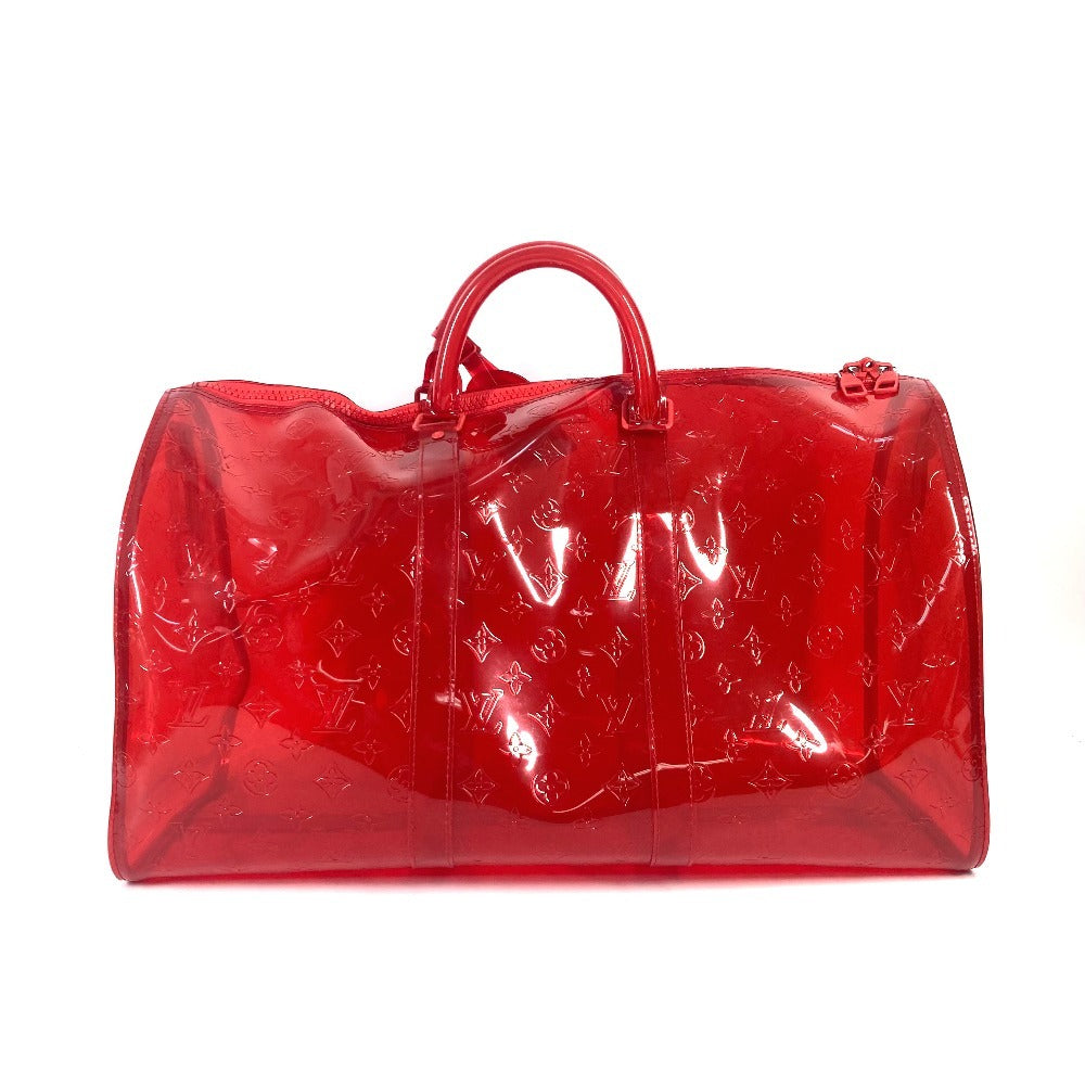 LOUIS VUITTON M53274 Monogram Prism Clear Keepall Bandouliere 50 Bags Travel Bags Shoulder Bags Duffle Bag Vinyl Red Used