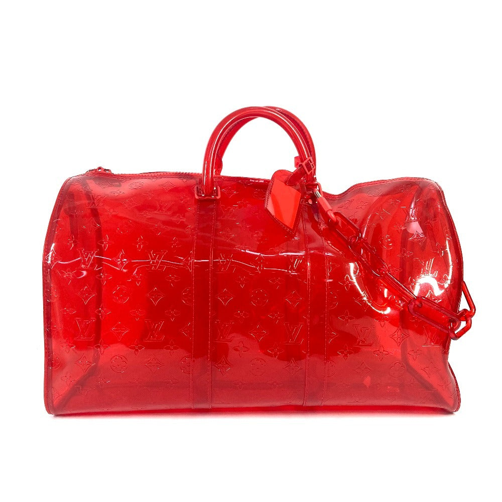 LOUIS VUITTON M53274 Monogram Prism Clear Keepall Bandouliere 50 Bags Travel Bags Shoulder Bags Duffle Bag Vinyl Red Used