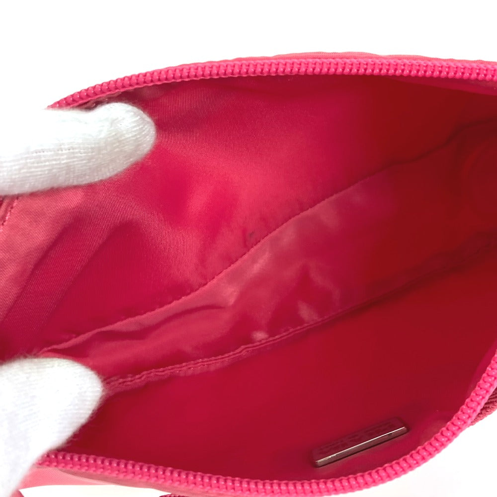 PRADA MV633 トライアングルロゴ 三角ロゴ プレート カバン 肩掛け ハンドバッグ アクセサリーポーチ ショルダーバッグ ナイロン レディース ピンク - brandshop-reference