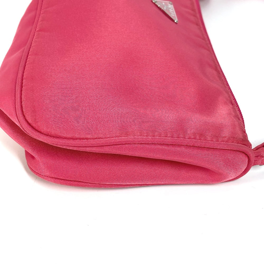 PRADA MV633 トライアングルロゴ 三角ロゴ プレート カバン 肩掛け ハンドバッグ アクセサリーポーチ ショルダーバッグ ナイロン レディース ピンク - brandshop-reference