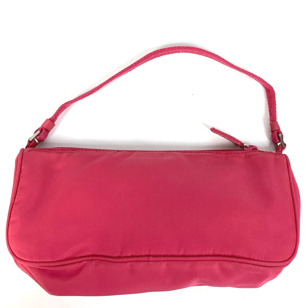 PRADA MV633 トライアングルロゴ 三角ロゴ プレート カバン 肩掛け ハンドバッグ アクセサリーポーチ ショルダーバッグ ナイロン レディース ピンク - brandshop-reference