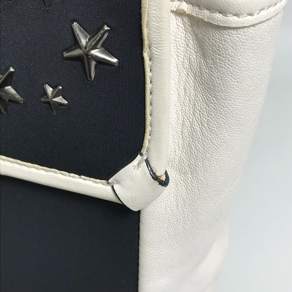 JIMMY CHOO Two-Tone Star Stud Leather Backpack, Women's, Black and White