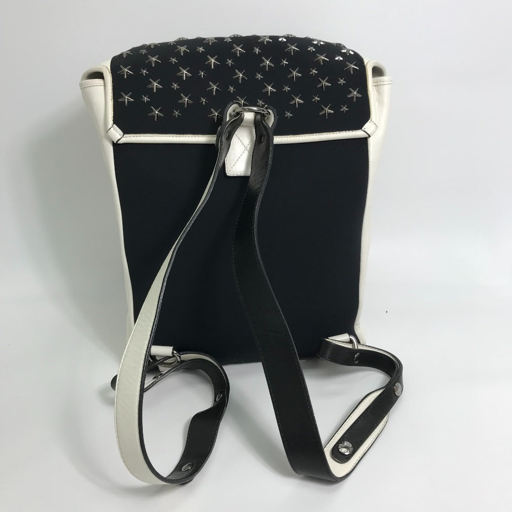 JIMMY CHOO Two-Tone Star Stud Leather Backpack, Women's, Black and White