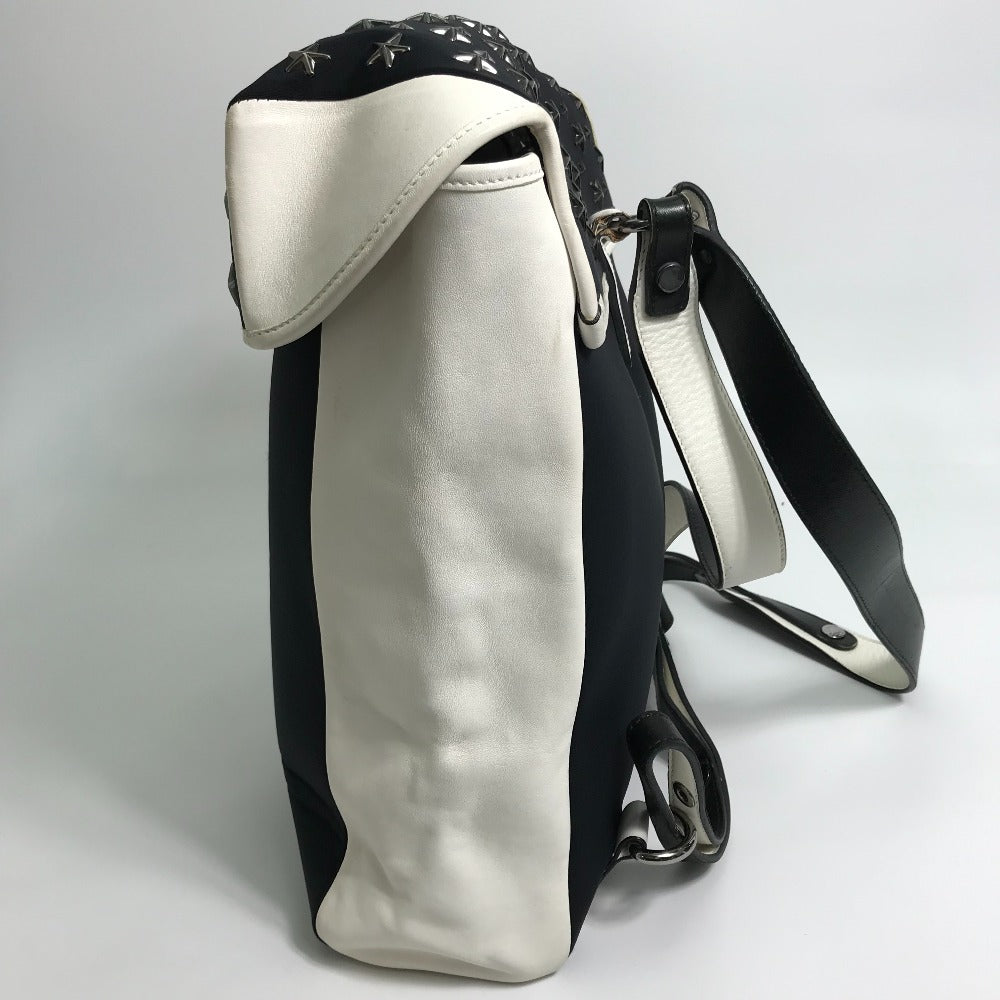 JIMMY CHOO Two-Tone Star Stud Leather Backpack, Women's, Black and White