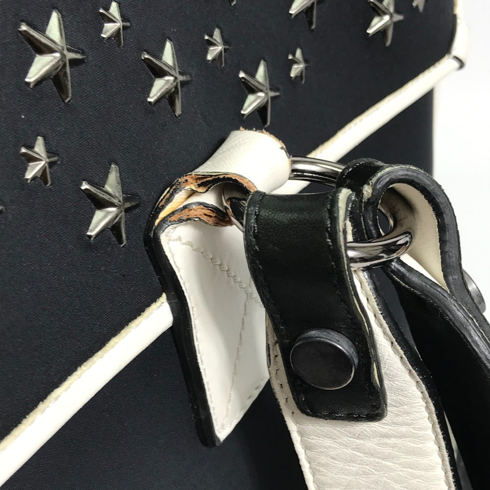 JIMMY CHOO Two-Tone Star Stud Leather Backpack, Women's, Black and White