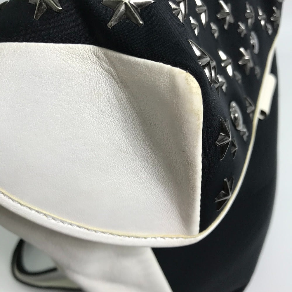 JIMMY CHOO Two-Tone Star Stud Leather Backpack, Women's, Black and White