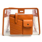 Customized FENDI Small Peekaboo Defender Bag with Peekaboo Cover, Vinyl/Leather, Women's, Orange/Clear