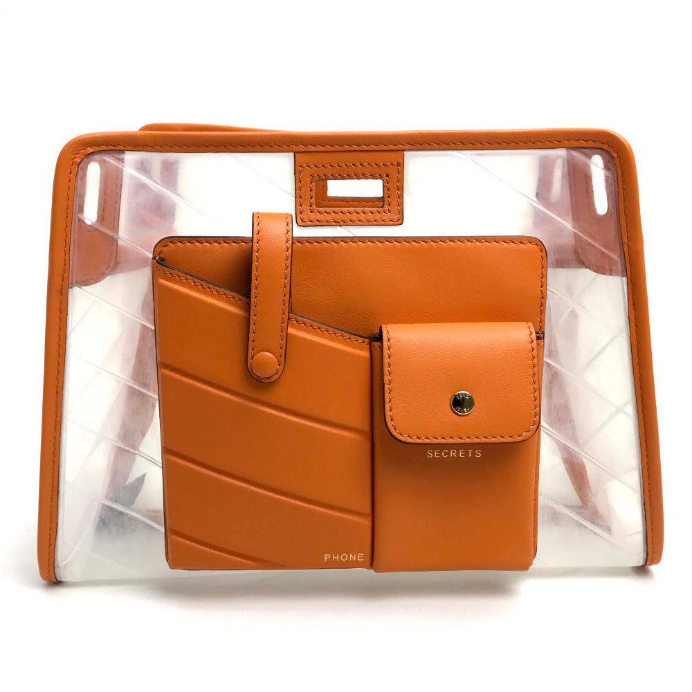 Customized FENDI Small Peekaboo Defender Bag with Peekaboo Cover, Vinyl/Leather, Women's, Orange/Clear