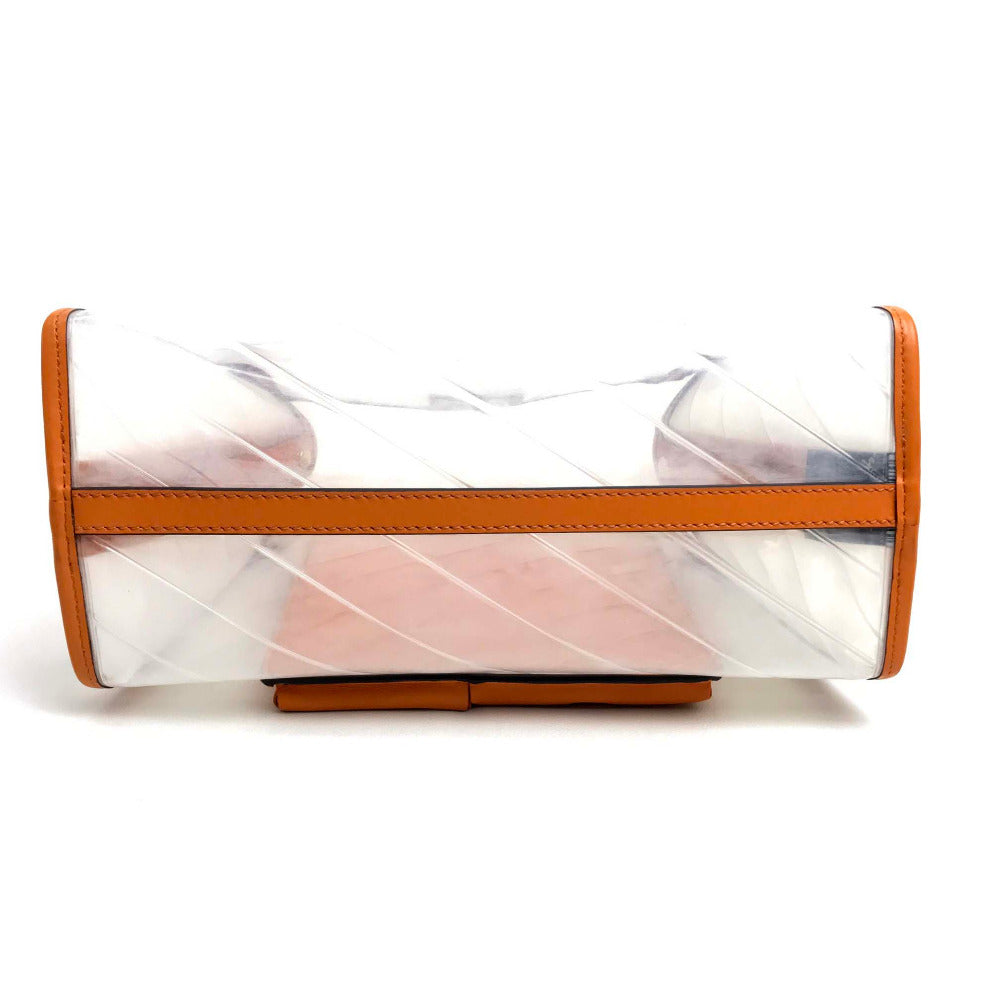 Customized FENDI Small Peekaboo Defender Bag with Peekaboo Cover, Vinyl/Leather, Women's, Orange/Clear