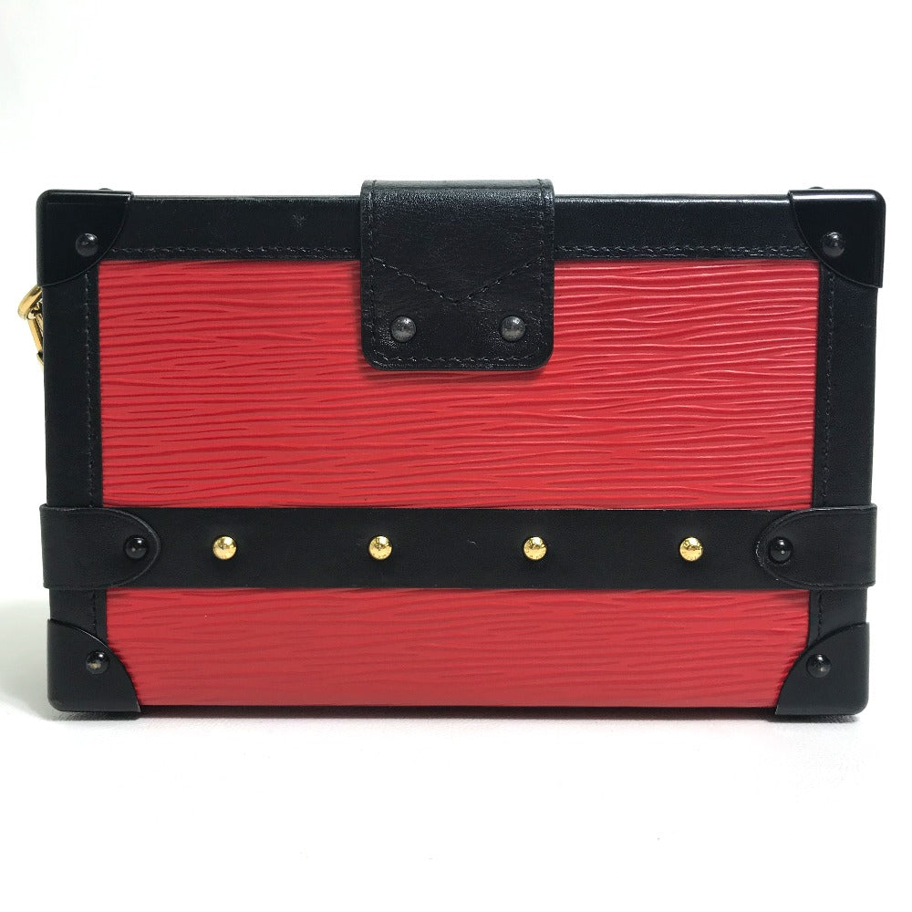 LOUIS VUITTON M54651 Epi Petite Malle Shoulder Bag in Epi Leather, Coquelicot x Noir, Red/Black